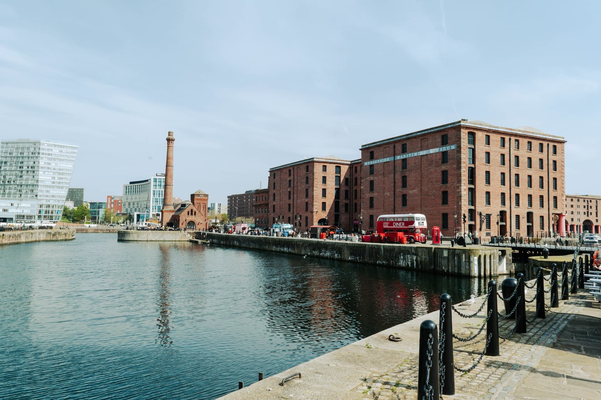 Commercial buildings beside a waterfront